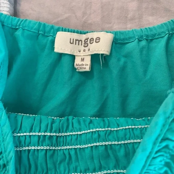 Umgee Babydoll Tunic Top blouse flutter cap sleeve size medium cotton - Picture 3 of 6